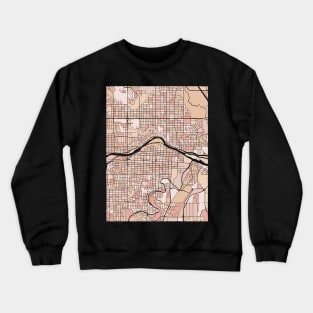 Calgary Map Pattern in Soft Pink Pastels Crewneck Sweatshirt